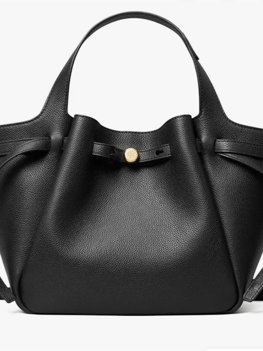 Tory Burch Romy Black Leather Tote with Gold Hardware Like New